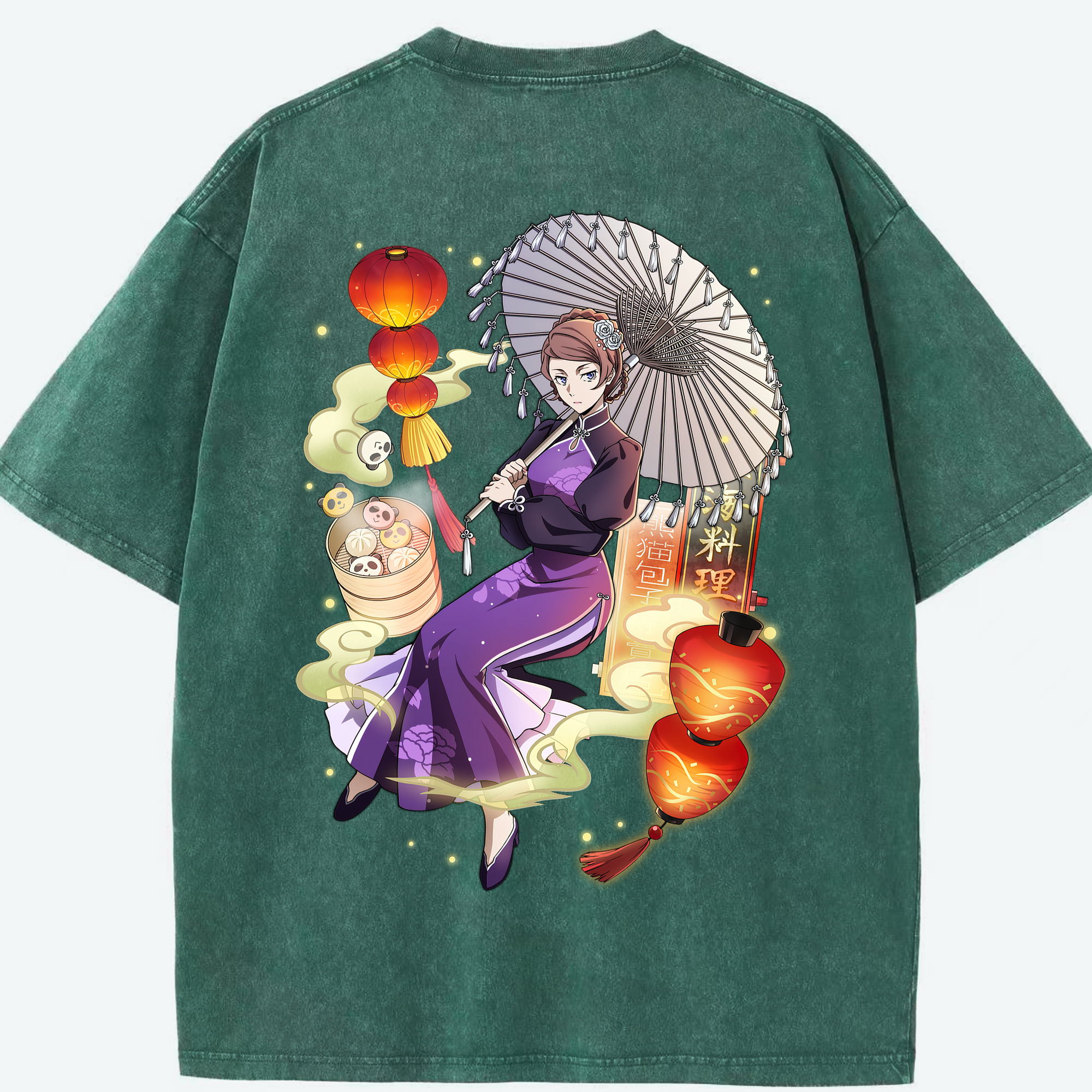 （画像用） 文豪ストレイドッグス Bungo Stray Dogs 綿100% ヴィンテージ風 半袖Tシャツ（背面プリント）